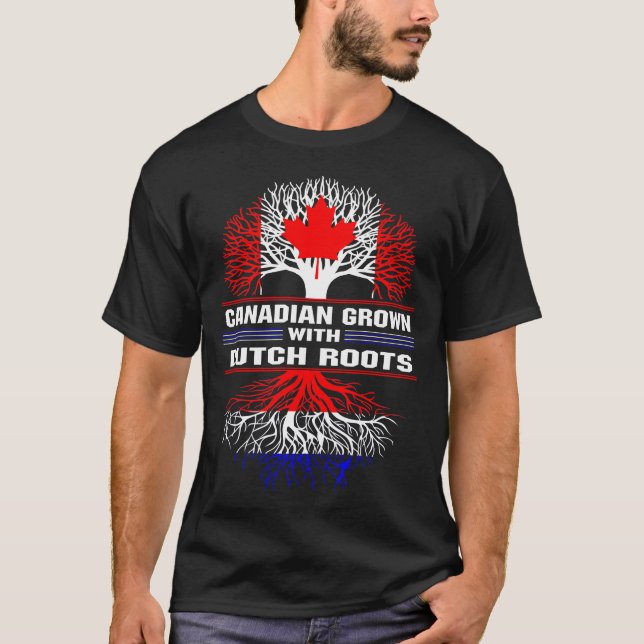 Camiseta Crecer canadiense con raíces holandesas (Anverso)