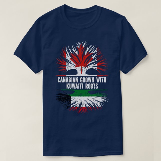 Camiseta Crecer canadiense con raíces kuwaitíes bandera de  (Diseño del anverso)