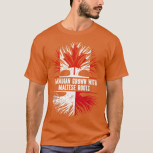 Camiseta Crecer canadiense con raíces maltesas bandera de C