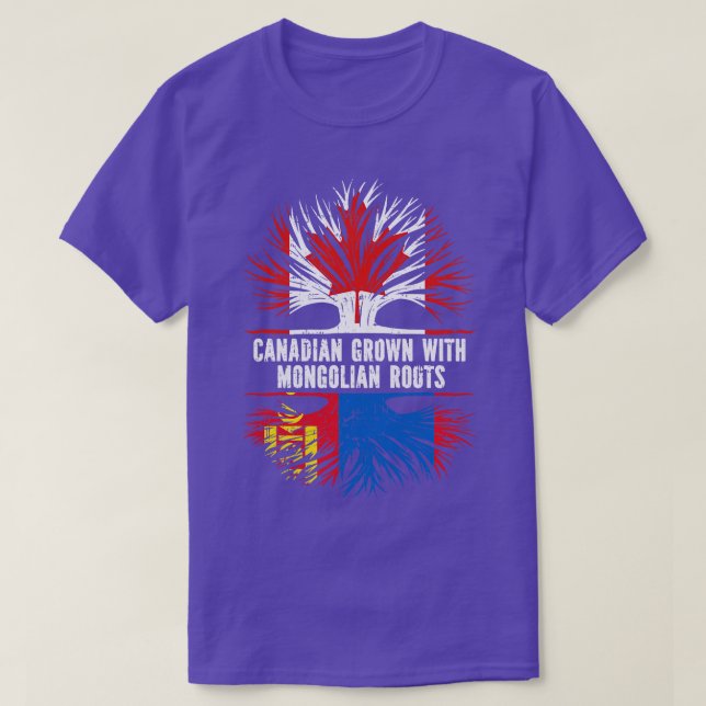 Camiseta Crecer canadiense con raíces mongolas bandera de C (Diseño del anverso)