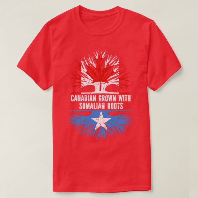 Camiseta Crecer canadiense con raíces somalíes bandera de C (Diseño del anverso)