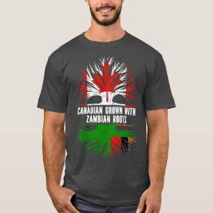 Camiseta Crecer canadiense con raíces zambianas bandera de 
