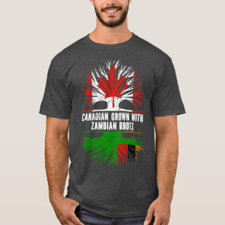 Camiseta Crecer canadiense con raíces zambianas bandera de 