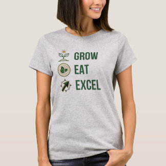 Camiseta Crecer Comer Excelente Bienestar Ejecutivo Minimal