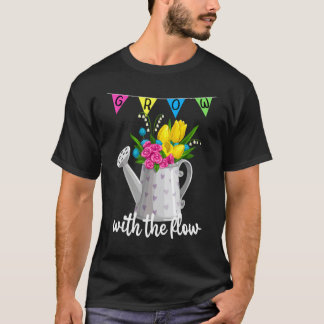 Camiseta Crecer con el Flujo Zen Yoga Jardinería Meditación
