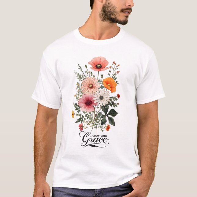 Camiseta Crecer con Grace, Bloom Botánico Vintage (Anverso)