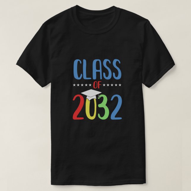 Camiseta Crecer Con Mí Primer Día De Clase Escolar De 2032  (Diseño del anverso)