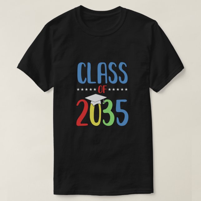Camiseta Crecer Con Mí Primer Día De Clase Escolar De 2035  (Diseño del anverso)