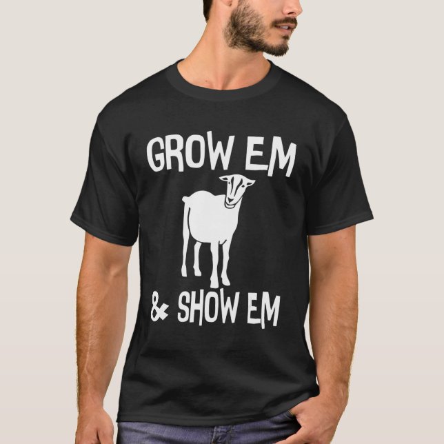 Camiseta Crecer Em y mostrarle a Em Goat Ganado Goat mostra (Anverso)
