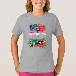 Camiseta Crecer en Estados Unidos - Kittitian Roots Kids Te