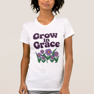Camiseta Crecer en Grace - Arte Floral Púrpura Pacífico