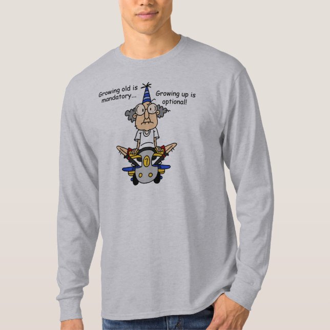 Camiseta Crecer es humor opcional (Anverso)