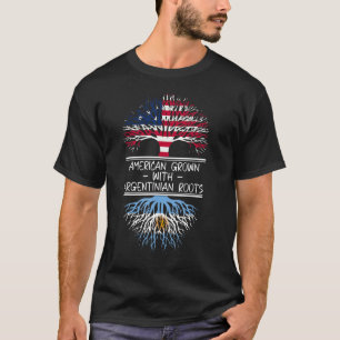 Camiseta Crecer estadounidense con Argentina Roots Bandera