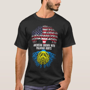 Camiseta Crecer estadounidense con Palauan Roots Bandera de