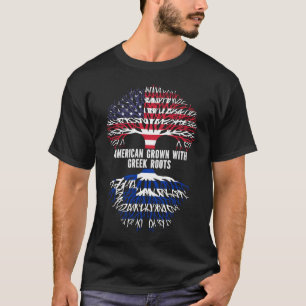Camiseta Crecer estadounidense con raíces griegas bandera d