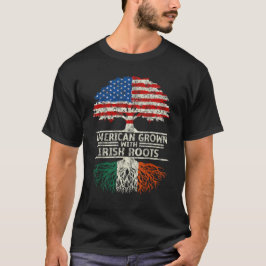 Camiseta Crecer estadounidense con raíces irlandesas bander