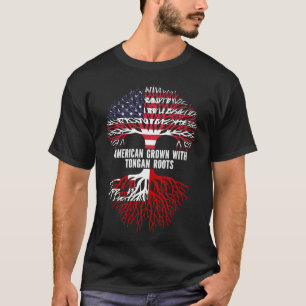 Camiseta Crecer estadounidense con Tongan Rota Bandera de E