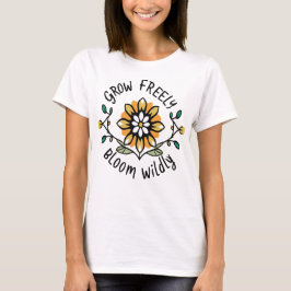 Camiseta Crecer libremente en flor