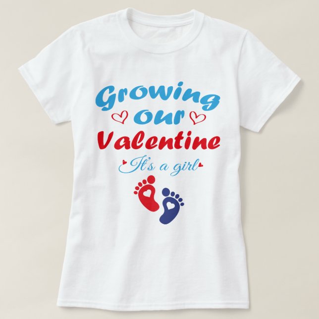 Camiseta Crecer nuestro San Valentín es un nuevo embarazo C (Diseño del anverso)