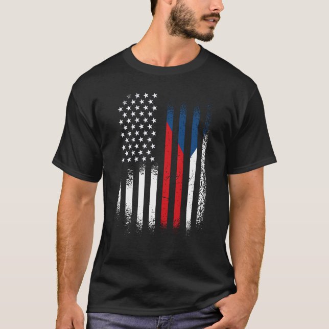 Camiseta Crecer patriota checo checo estadounidense mes de  (Anverso)