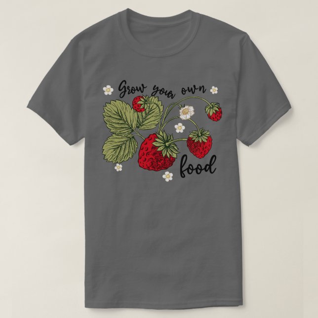 Camiseta Crecer tus propias fresas alimentarias Primavera H (Diseño del anverso)