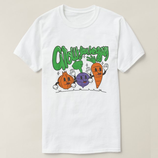 Camiseta Crecer tus verduras (Diseño del anverso)
