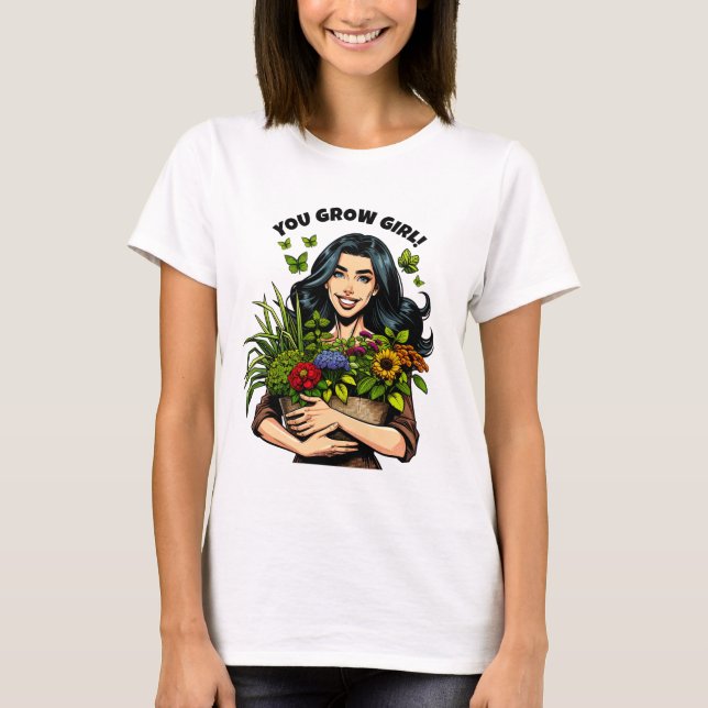 Camiseta Creces Chica | Divertidos amantes de las plantas r (Anverso)