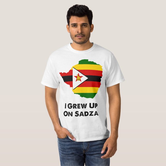Camiseta Crecí en Sadza Zimbabwe (Anverso completo)