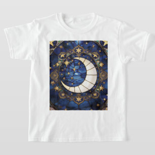 Camiseta Creciente Celestial Vidriera Ornata Luna