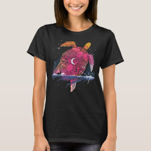 Camiseta Creciente de mar tribal luna océano animal tortuga