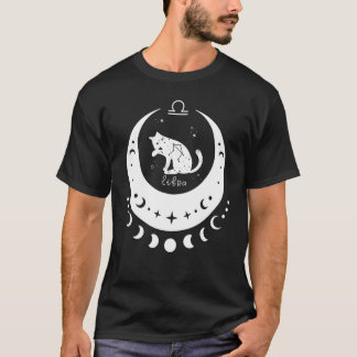 Camiseta Creciente del gato del Rótulo de astrología del ho