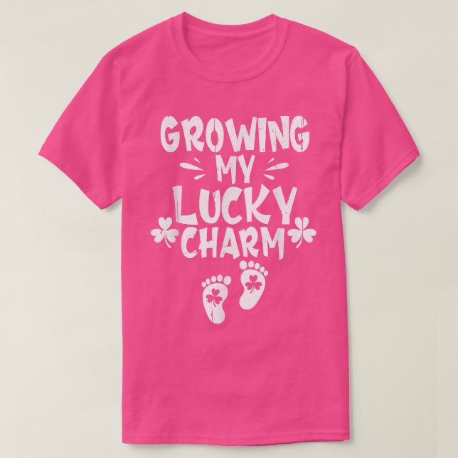 Camiseta Creciente encanto de St Patrick's Day Pregnancy An (Diseño del anverso)