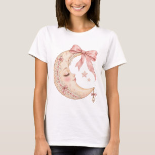 Camiseta Creciente Luna Coqueta con Lazo