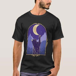 Camiseta Creciente Luna Estelar Místico Celestial Gato Cósm