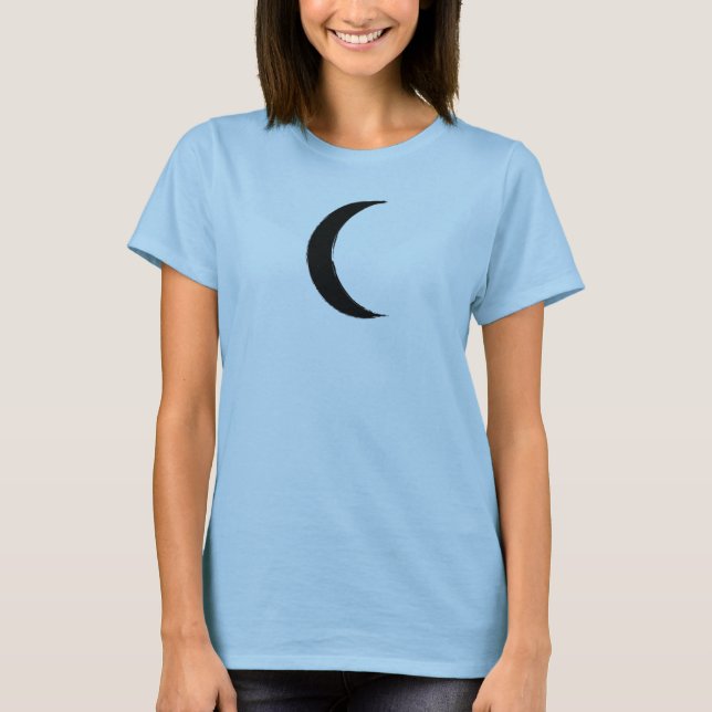 Camiseta Creciente Negro Magia Menguante de la Luna Oscura  (Anverso)