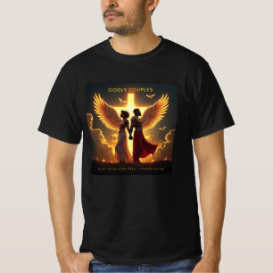 Camiseta Crecimiento Divino - Pareja Negra (Proverbios 24:1