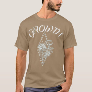 Camiseta Crecimiento floral blanco mínimo