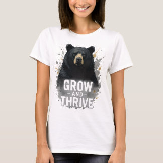 Camiseta Crecimiento majestuoso Arte de oso negro