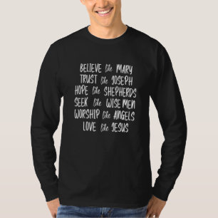 Camiseta Cree como María Confía como José Espera como los p