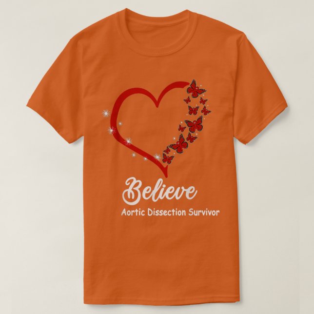 Camiseta Cree Disección Aórtica Sobreviviente redribbon but (Diseño del anverso)