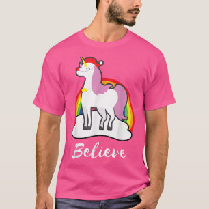 Camiseta Cree en el regalo de los Navidades de Unicornio 