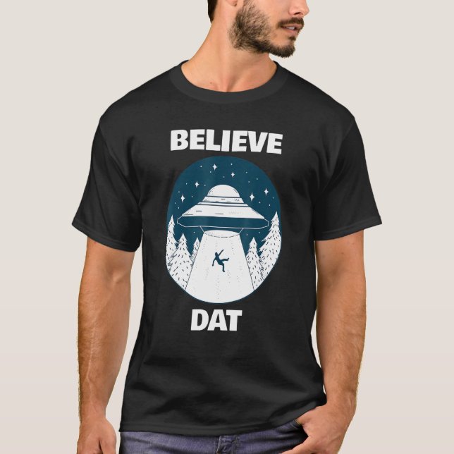 Camiseta Cree en el secuestro de Da Flying Saucer (Anverso)