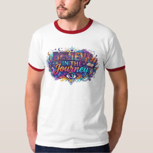 Camiseta Cree en el viaje. –Inspirador multicolor