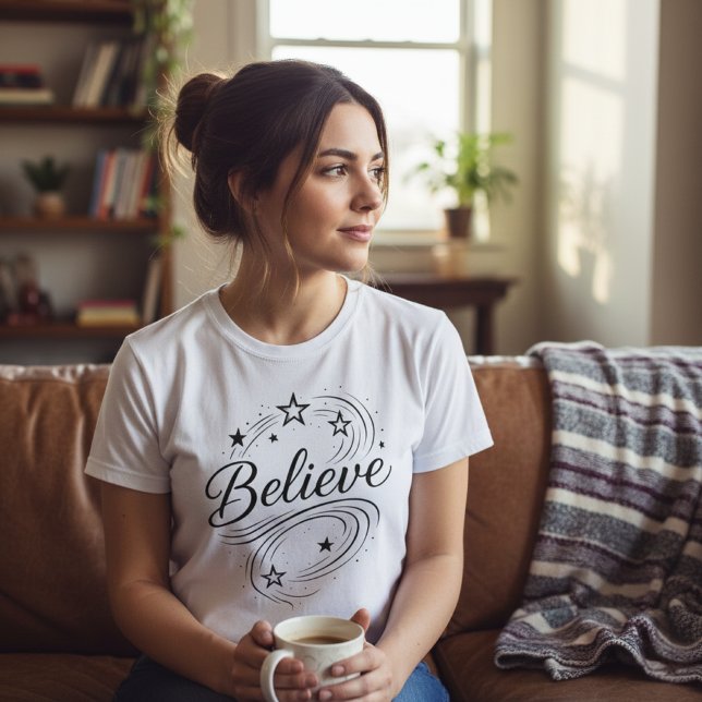 Camiseta Cree en Estrellas Mágicas - Celestial Inspirador (Subido por el creador)