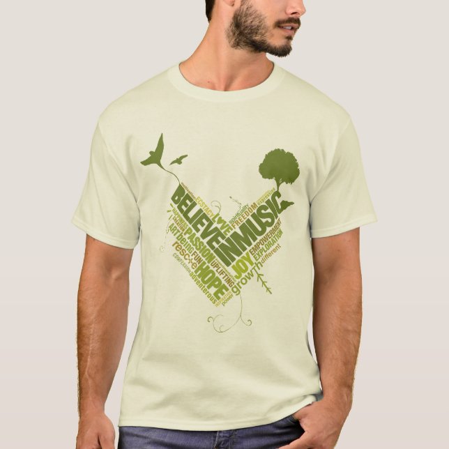 Camiseta Cree en la música gráfica T (Anverso)