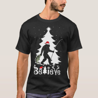 Camiseta Cree en los Navidades de la pesca a pie de página