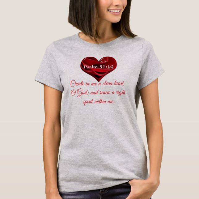 Camiseta Cree en mí un corazón limpio (Anverso)