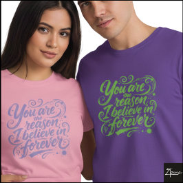 Camiseta Cree En Por Siempre Brush Script Grunge