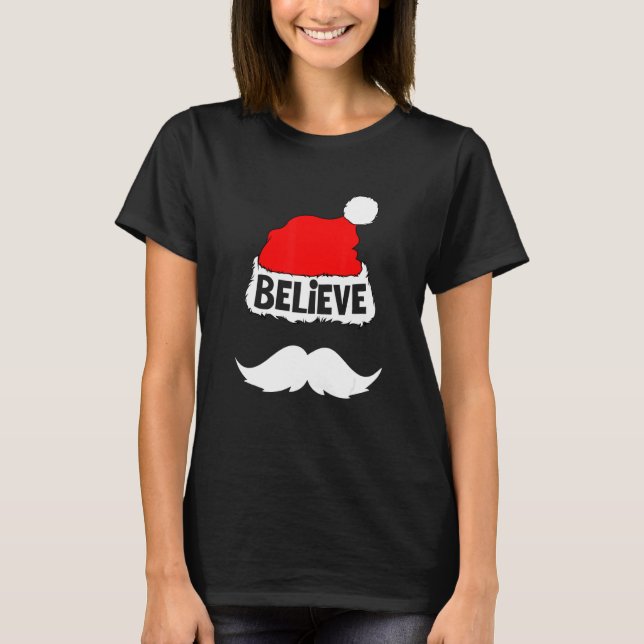 Camiseta Cree En Santa Hat Mustache Family Reunion Chris (Anverso)