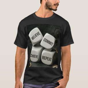 Camiseta Cree Logre Repita Dados Éxito Bucle Mo